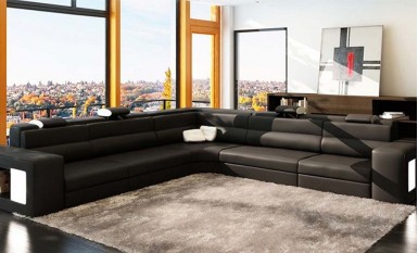 Cara - L - Leather Sofa Lounge Set